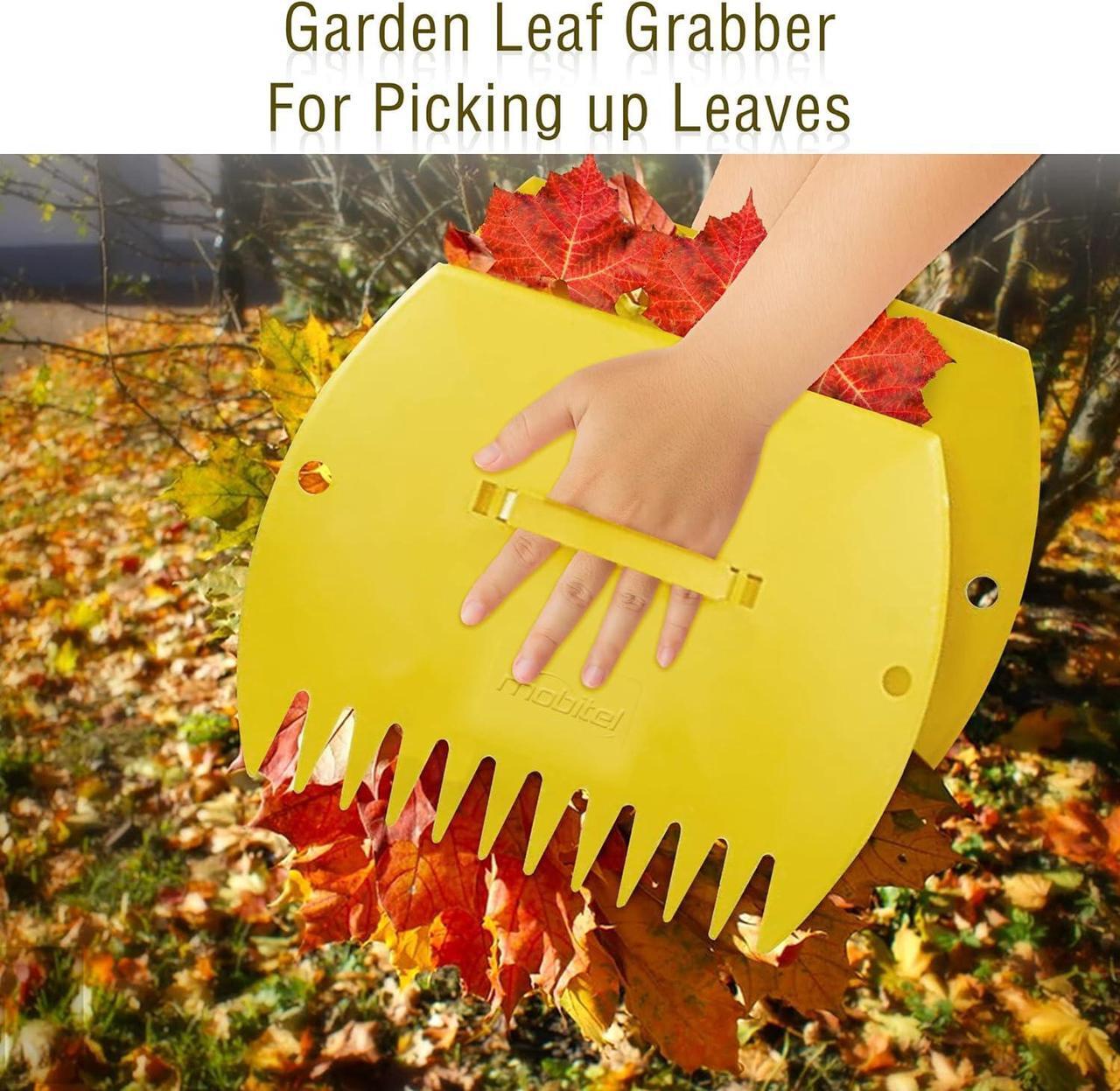 Alt view image 4 of 6 - Mobitel Leaf Scoops Hand Rakes -Large Leaf Grabber for Picking Up Yard Leaves, Lawn Garbage and Grass Clippings