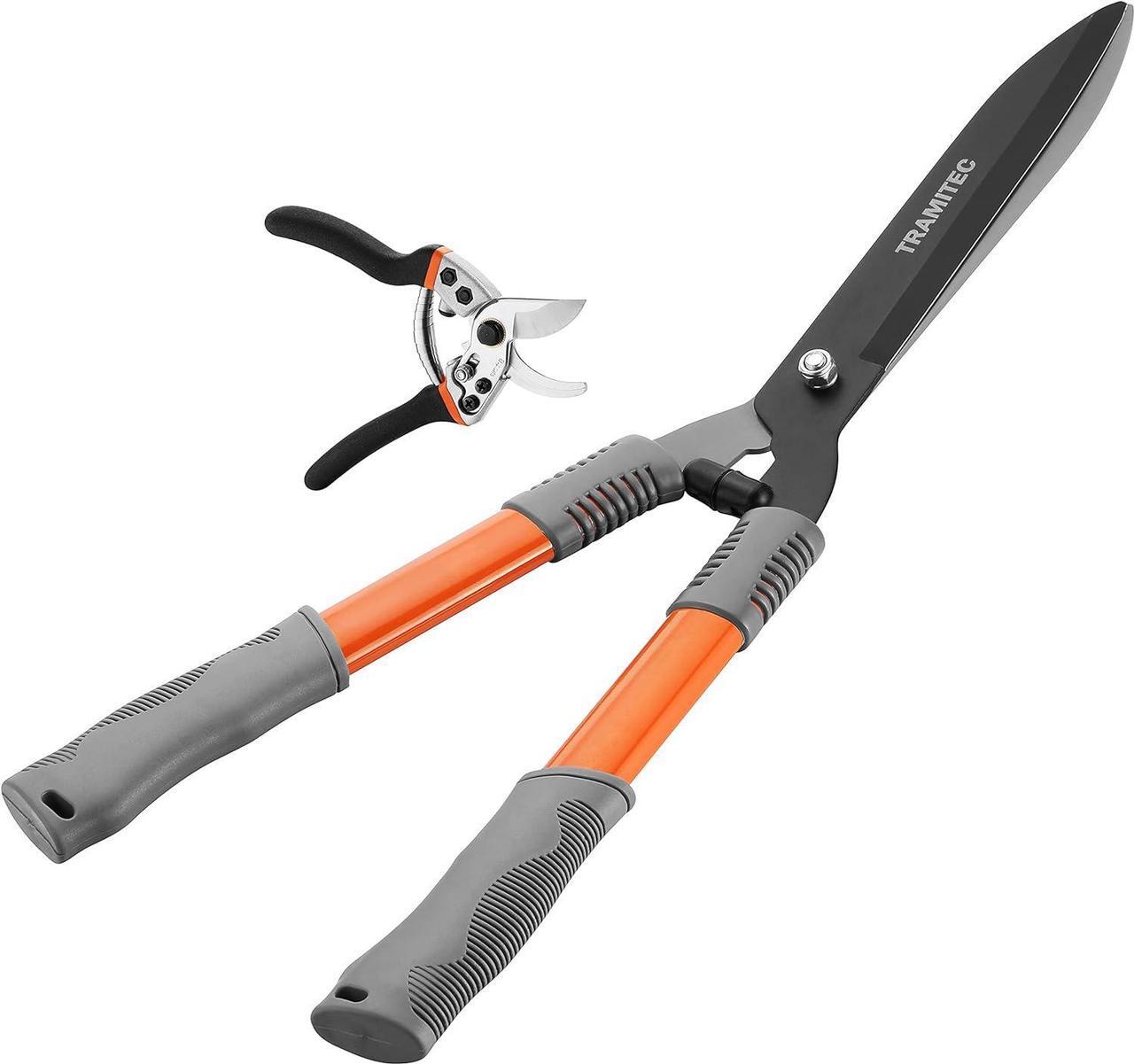 Main image of Garden Hedge Shears. Hedge Clippers & Shears SET with Super Pruning Shears. Heavy Duty Garden Clippers for Shaping Bushes Nicely. Hedge Scissors & Shears made with Durable Carbon Steel.