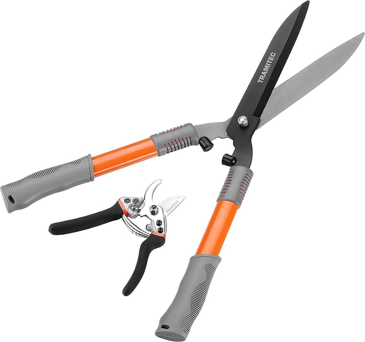Alt view image 3 of 7 - Garden Hedge Shears. Hedge Clippers & Shears SET with Super Pruning Shears. Heavy Duty Garden Clippers for Shaping Bushes Nicely. Hedge Scissors & Shears made with Durable Carbon Steel.