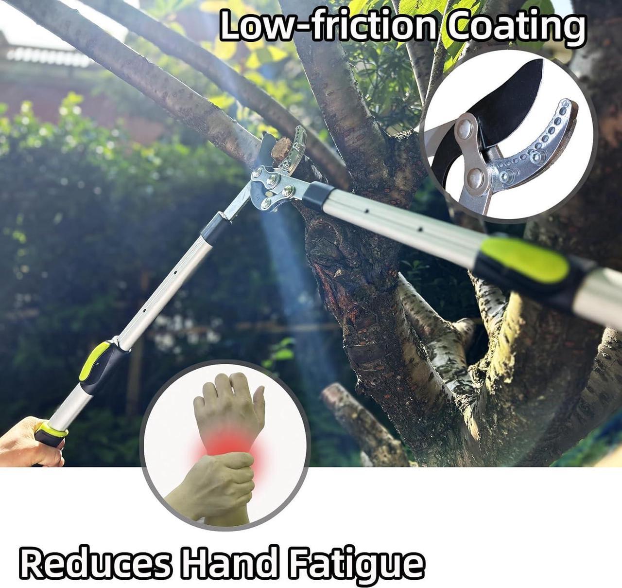Alt view image 3 of 6 - Loppers for Tree Trimming Heavy Duty Branch Cutter with Compound Action, Effortless Tree Pruner Extendable 21-26" Loppers for Gardening, Long Handle Pruning Shears with 1.6" Clean Cut Capacity