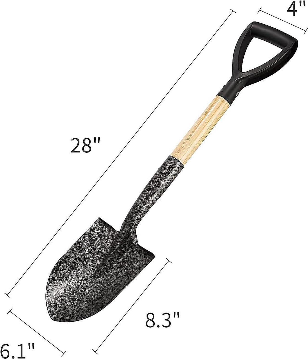 Alt view image 3 of 7 - Shovel for Digging 28-inch Small Round Shovel with D-Handle Kids Metal Beach ShovelCamp Shovel Garden Shovel,Gardening Tools Wooden Handle