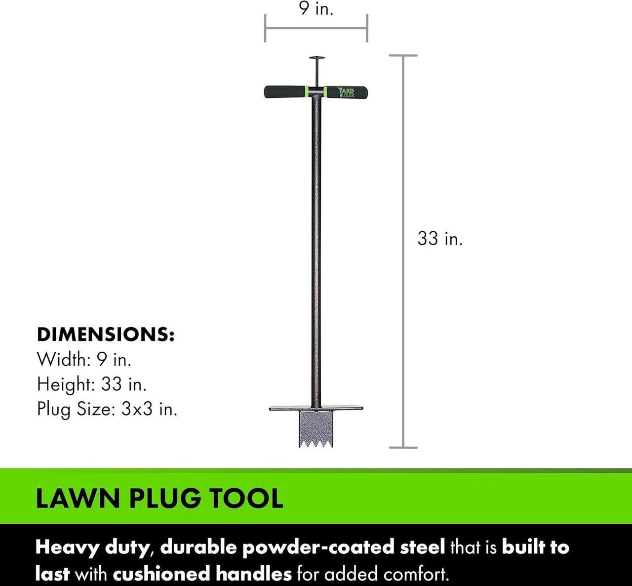 Alt view image 2 of 7 - Yard Butler Sod Plugger turf cutter and grass plug tool for zoysia, St. Augustine, fescue, or centipede grass transplanting & repair - ISP-33
