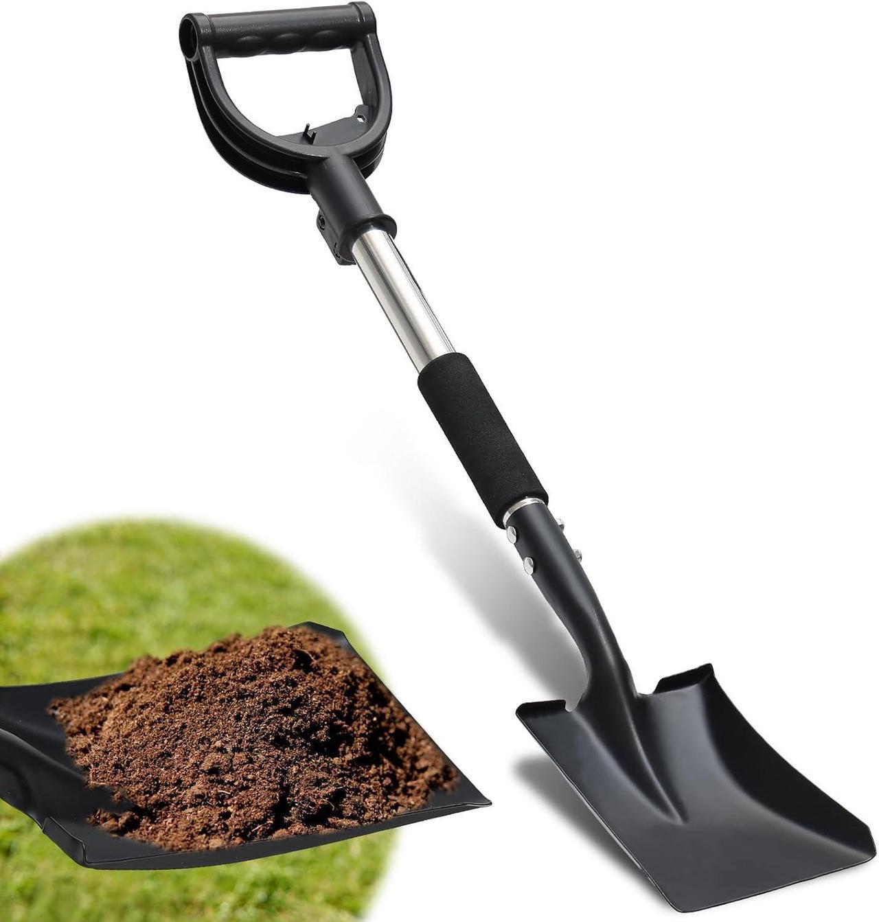 Main image of Flat Shovel, Garden Shovels for Transferring, 31 in Small Square Spade for Kids, Shovels for Sand Beach, Trenching, Digging, Landscaping, Short Gardening Tools with D-Handle Foam Grip