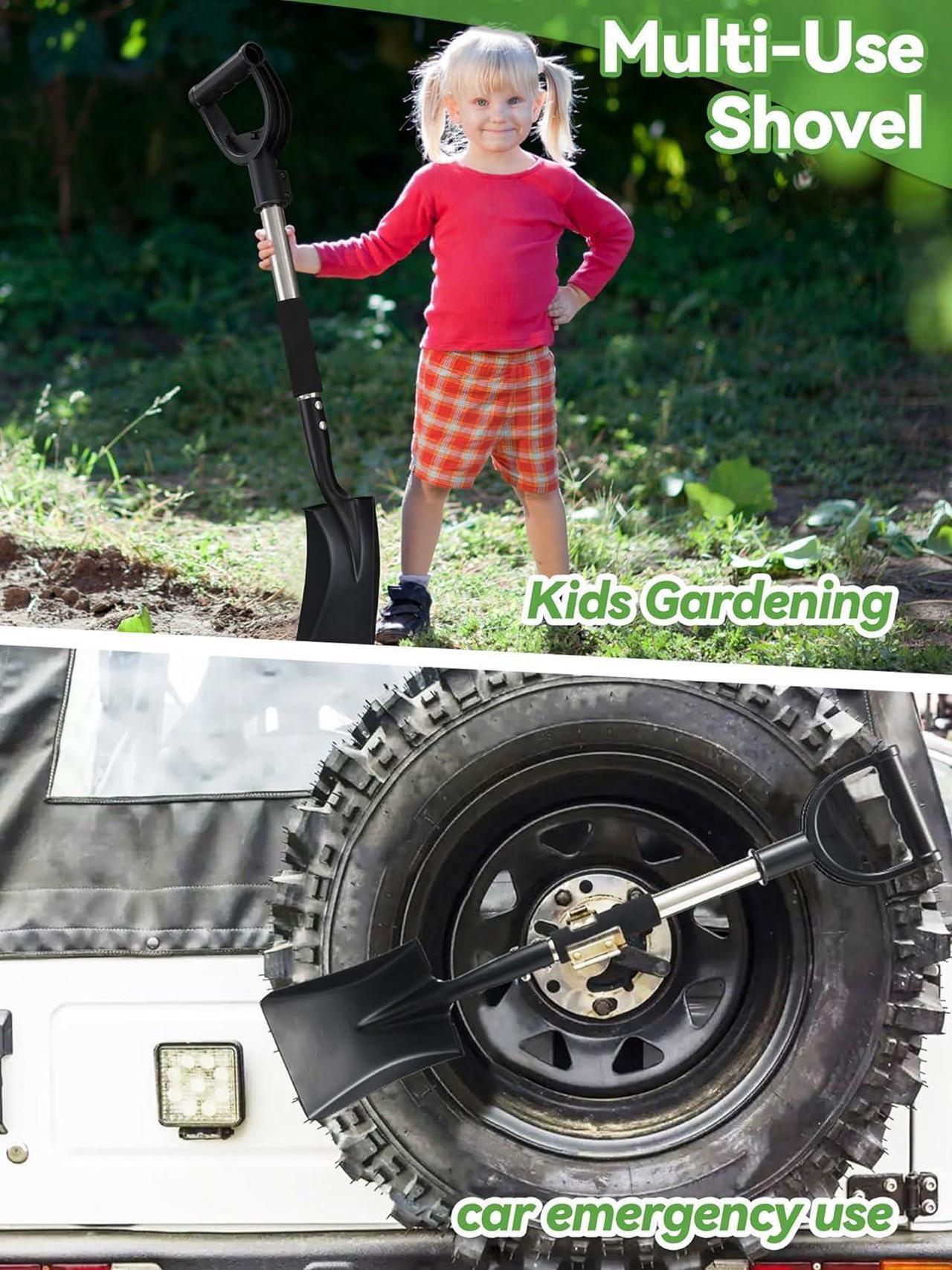 Alt view image 7 of 7 - Flat Shovel, Garden Shovels for Transferring, 31 in Small Square Spade for Kids, Shovels for Sand Beach, Trenching, Digging, Landscaping, Short Gardening Tools with D-Handle Foam Grip