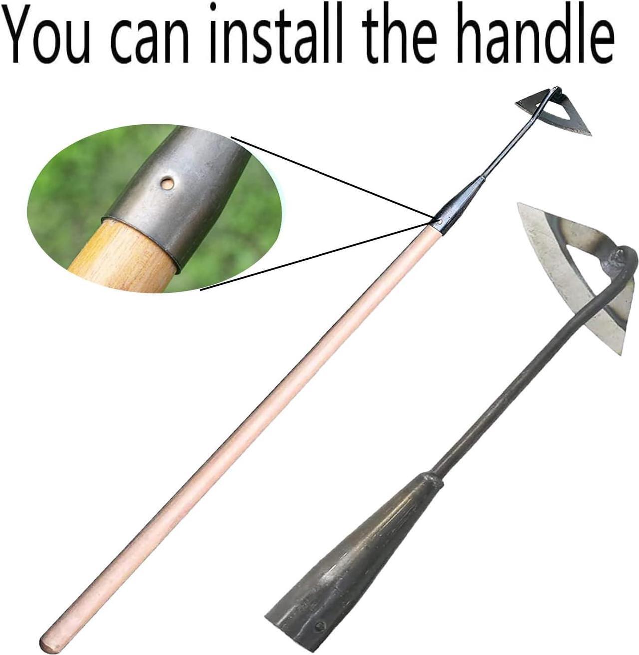 Alt view image 5 of 6 - 2Pcs Garden Hoe Tools, All-Steel Hardened Hollow Hoe, Garden Weed Puller, Sharp Garden Weeding Tools, Hand Hoe Gardening Edger Weeder Tool for Patio Weeding,Soil Loosening,Farm Planting (Long Handle)