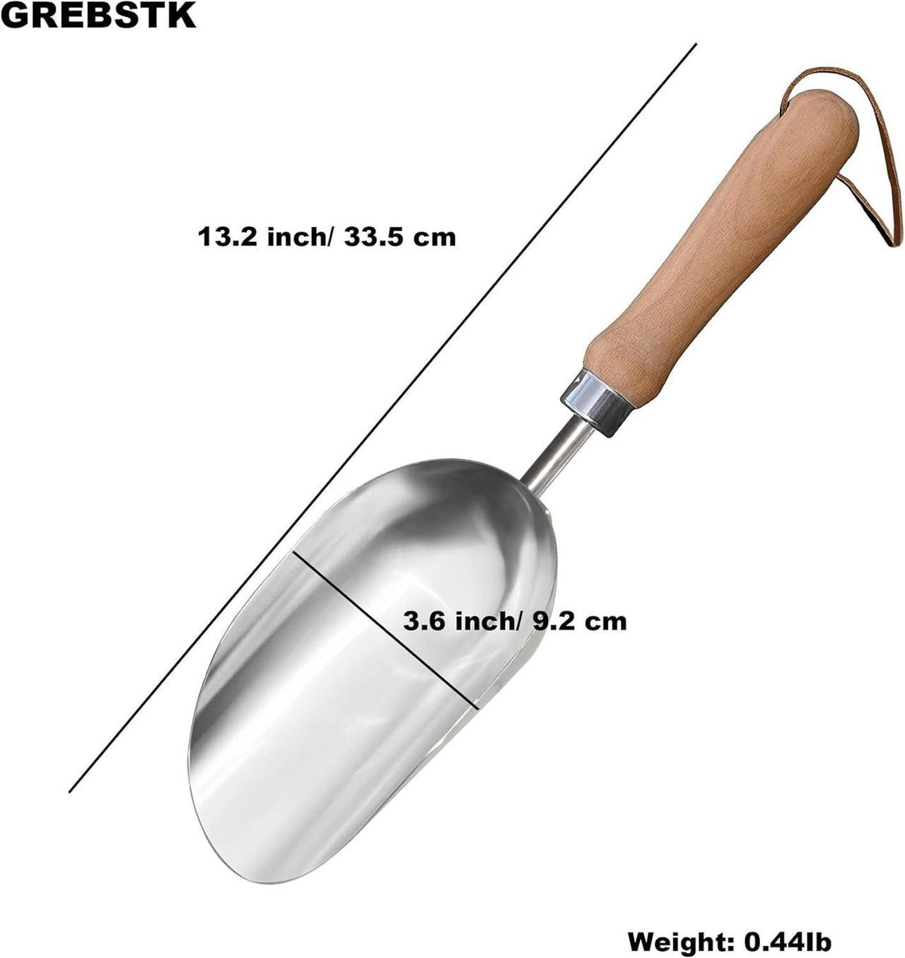 Alt view image 3 of 7 - GREBSTK Garden Hand Large Capacity Fertilizer Scoop Soil Shovel Stainless Steel Gardening Trowel for Transplanting, Digging, Planting, Cultivation