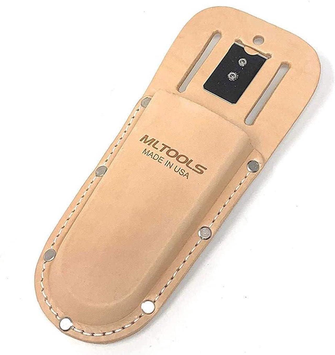 Main image of Leather Holster for Pruning Shears | Made in USA | 100% Fine Grain Leather | Gardening Equipment Case with Steel Metal Clip | Nifty Pouch for Hand Pruners | Wide Belt Slits