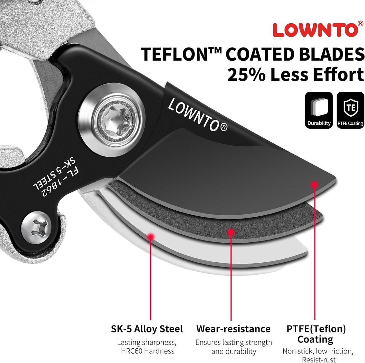 Alt view image 4 of 7 - Pruning Shears for Gardening 5/8" Tree and Branch Garden Clippers - Plant Cutter Scissors with PTFE Resist-rust, Non-stick Coating Steel Blades, Heavy Duty Bypass Hand Pruners
