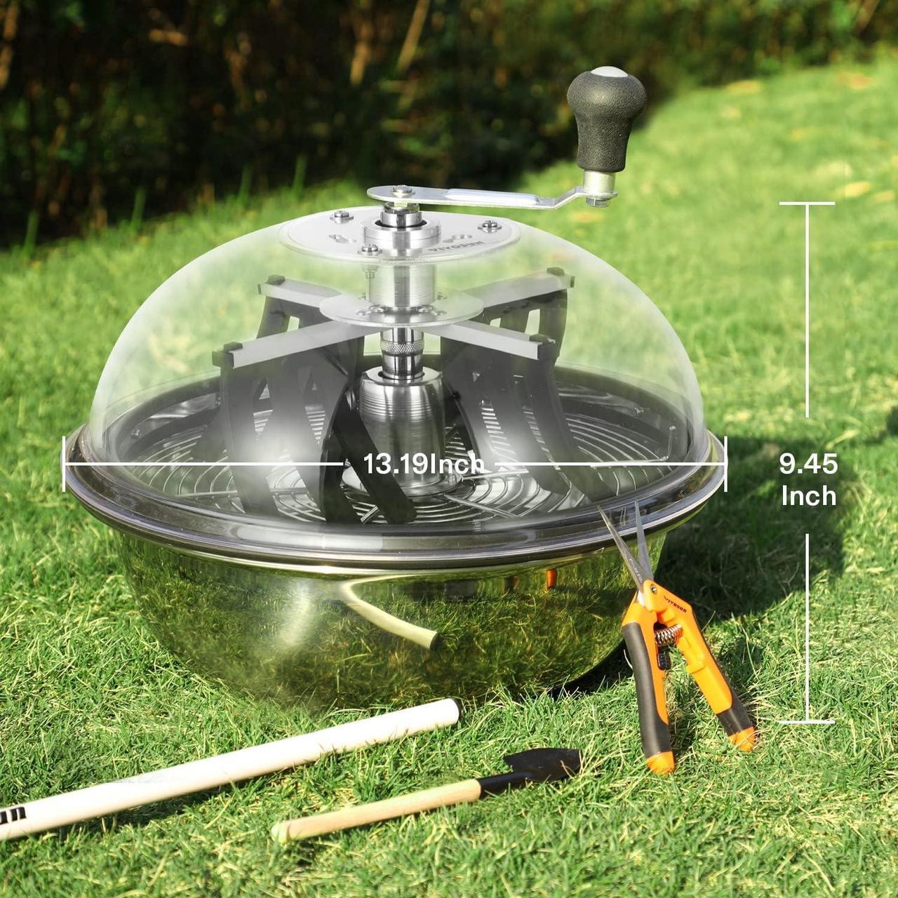 Alt view image 2 of 7 - VIVOSUN 13 inch Bud Leaf Bowl Trimmer- Clear Visibility Dome, Sharp Stainless Steel Blades for Spin Cut & Solid Metal Gear Box, Hand Pruner Included (Upgraded Version)