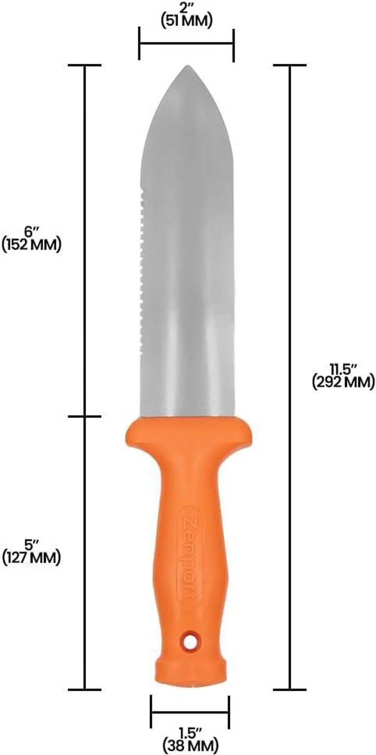 Alt view image 2 of 5 - Zenport K245 ZenBori Soil Knife with 6-Inch Stainless Steel Serrated Blade
