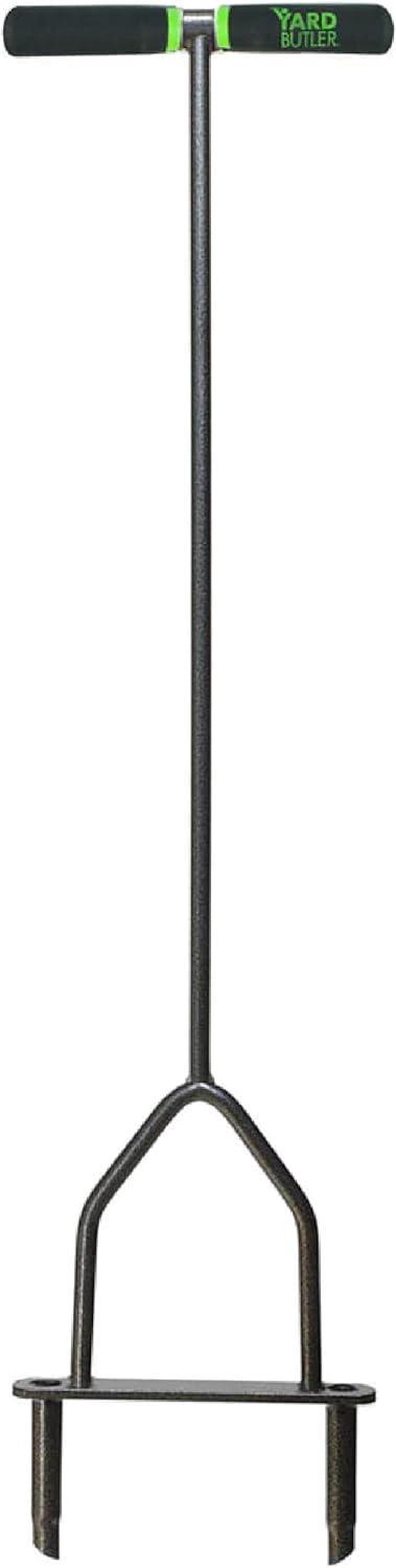 Main image of Yard Butler ID-6C Manual Lawn Coring Aerator - Grass Dethatching Turf Plug Core Aeration Tool - Grass Aerators for Small Yards - Loosen Compacted Soil - Gardening Hand Tools - Gray, 37 Inches