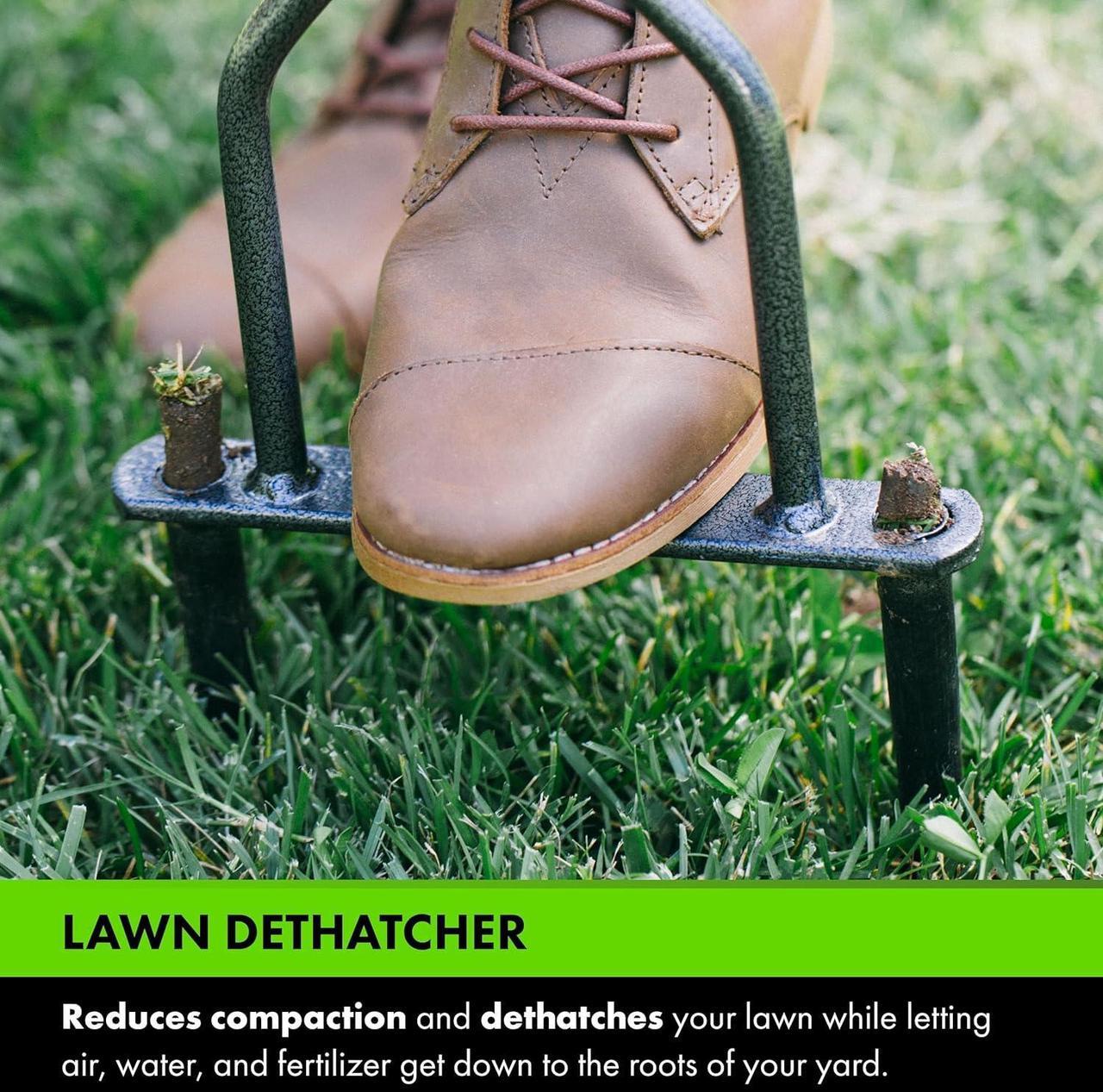 Alt view image 5 of 6 - Yard Butler ID-6C Manual Lawn Coring Aerator - Grass Dethatching Turf Plug Core Aeration Tool - Grass Aerators for Small Yards - Loosen Compacted Soil - Gardening Hand Tools - Gray, 37 Inches