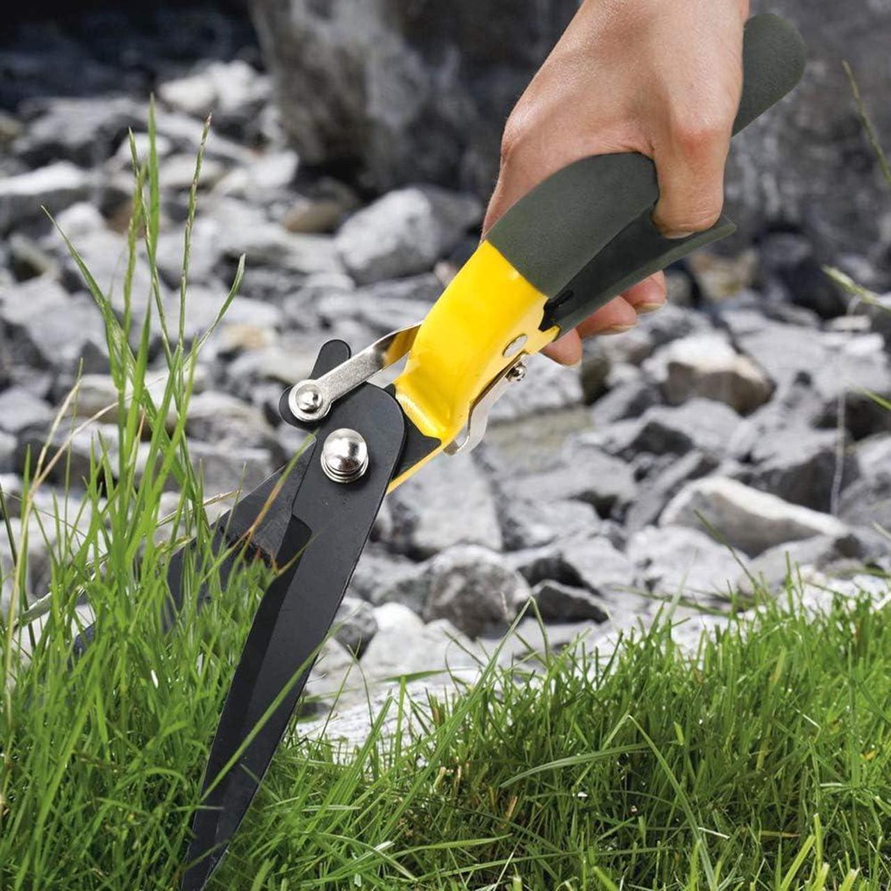 Alt view image 2 of 7 - Jardineer Grass Shears Handheld, Razorsharp Hand Grass Clippers, Non-Slip Grass Clippers & Shears, Grass Shears Manual for Lawn, Hand Shears and Clippers for Grass