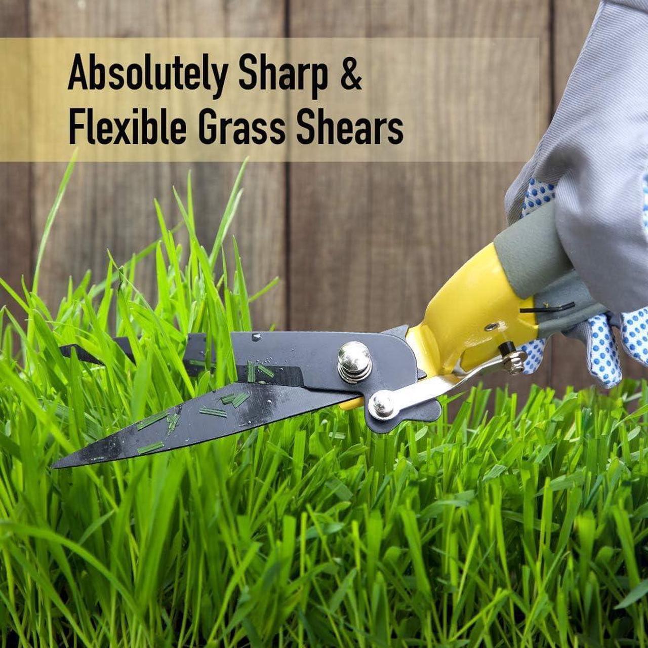 Alt view image 6 of 7 - Jardineer Grass Shears Handheld, Razorsharp Hand Grass Clippers, Non-Slip Grass Clippers & Shears, Grass Shears Manual for Lawn, Hand Shears and Clippers for Grass