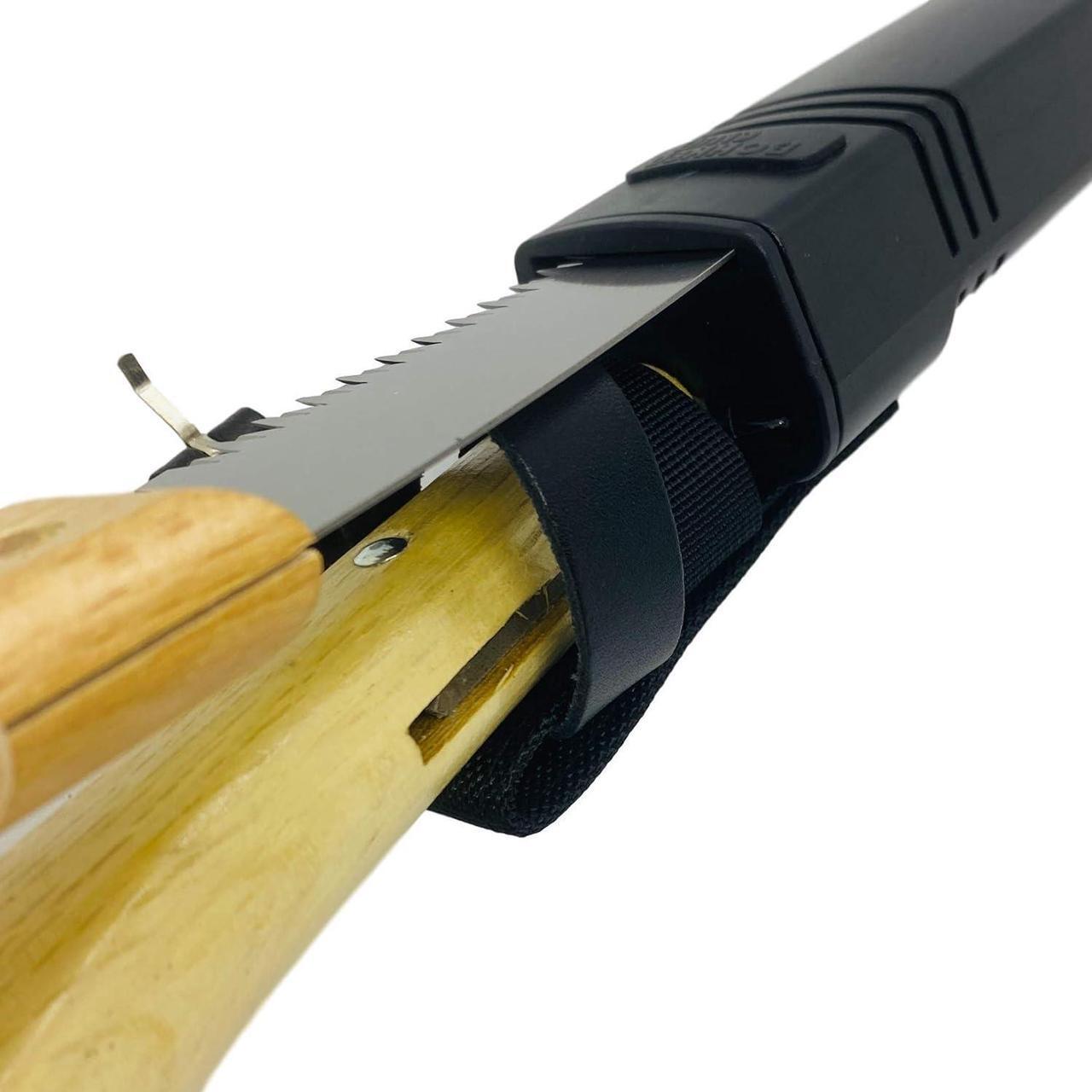 Alt view image 6 of 7 - KAKURI Japanese NATA Tool Knife 6.5" and Pruning Saw Set, Made in Japan, Bushcraft Hatchet Axe and Saw Combo with Sheath for Camping, Outdoor, Campfire, Gardening