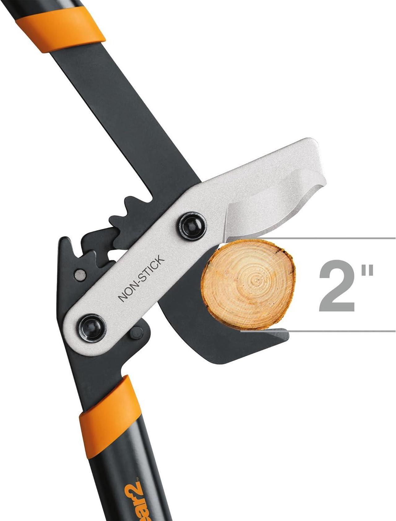 Alt view image 4 of 7 - Fiskars 32-Inch Loppers for Tree Trimming, Heavy Duty, Low-Friction Sharp Steel Blade, Branch Cutter up to 2-Inch Diameter Cut Capacity, PowerGear2 Technology that Multiplies Power for Less Effort