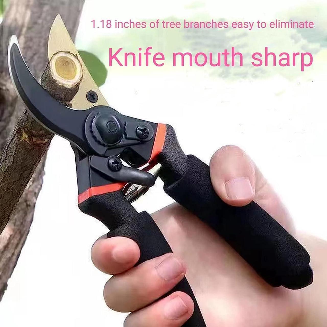 Alt view image 3 of 7 - Heavy Duty Bypass Pruning Shears Gardening Manual Pruning Shears Plant Shears Flower Shears Best Gardening Shears, Tree Pruners Cutting Branches Hedges Shrubs and Bushes Ideal Tool Easy to Prune