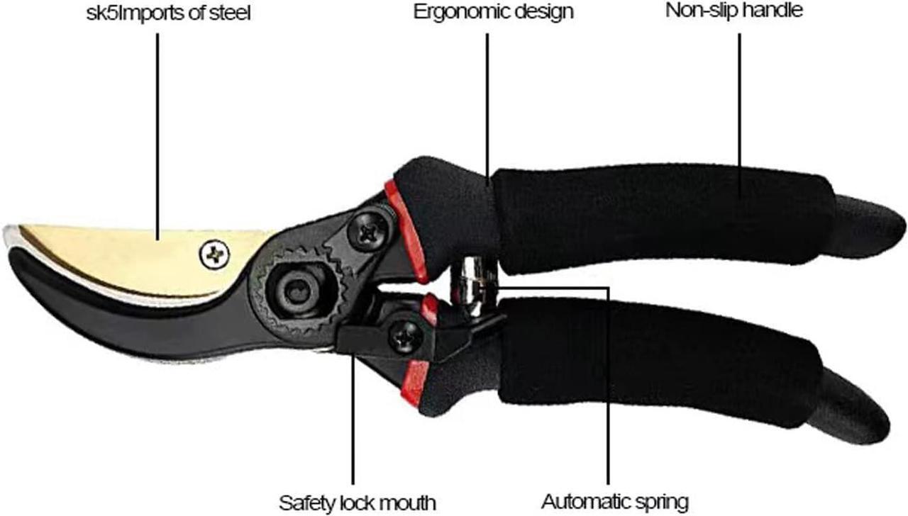 Alt view image 5 of 7 - Heavy Duty Bypass Pruning Shears Gardening Manual Pruning Shears Plant Shears Flower Shears Best Gardening Shears, Tree Pruners Cutting Branches Hedges Shrubs and Bushes Ideal Tool Easy to Prune