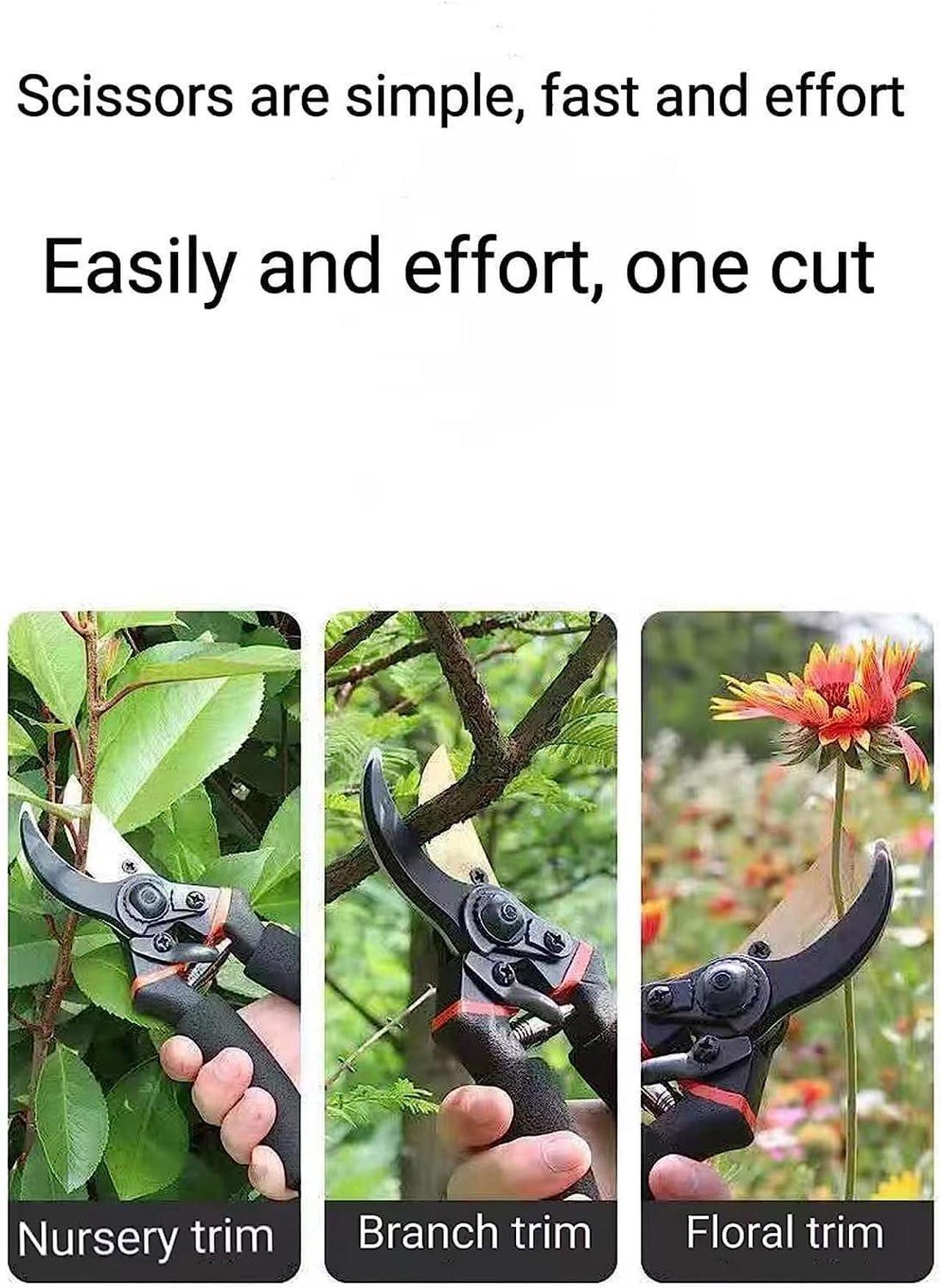 Alt view image 6 of 7 - Heavy Duty Bypass Pruning Shears Gardening Manual Pruning Shears Plant Shears Flower Shears Best Gardening Shears, Tree Pruners Cutting Branches Hedges Shrubs and Bushes Ideal Tool Easy to Prune