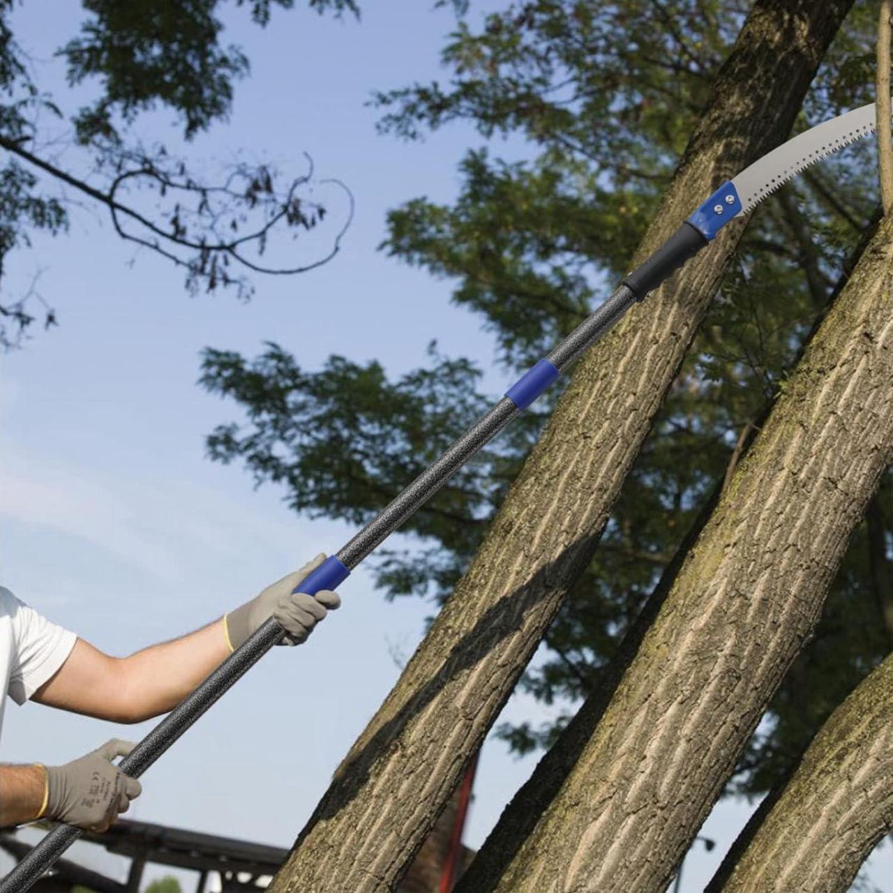 Alt view image 2 of 7 - Pole Saws for Tree Trimming, 10 FT Long Extension Pruning Saw, Lightweight Stainless Steel Extension High Pole Pruning Pole Saw with Blade for Trimmer Yard Garden and Patios Trees Branches