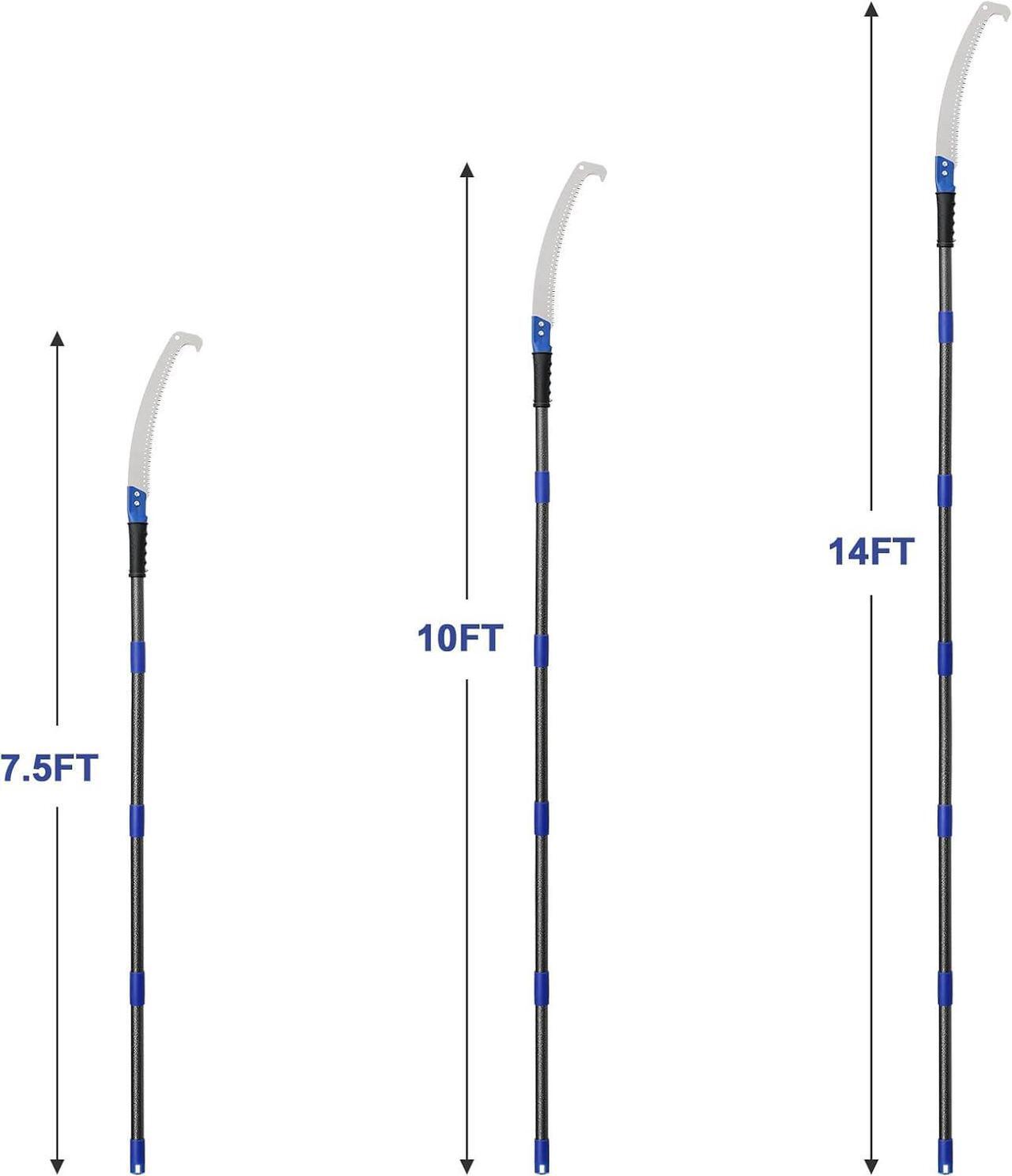 Alt view image 3 of 7 - Pole Saws for Tree Trimming, 10 FT Long Extension Pruning Saw, Lightweight Stainless Steel Extension High Pole Pruning Pole Saw with Blade for Trimmer Yard Garden and Patios Trees Branches