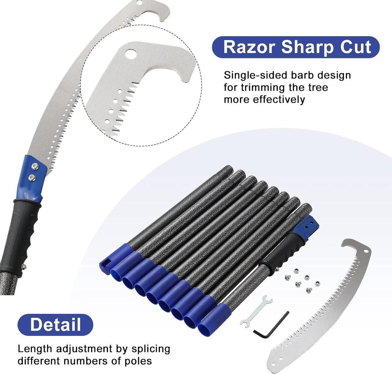 Alt view image 4 of 7 - Pole Saws for Tree Trimming, 10 FT Long Extension Pruning Saw, Lightweight Stainless Steel Extension High Pole Pruning Pole Saw with Blade for Trimmer Yard Garden and Patios Trees Branches