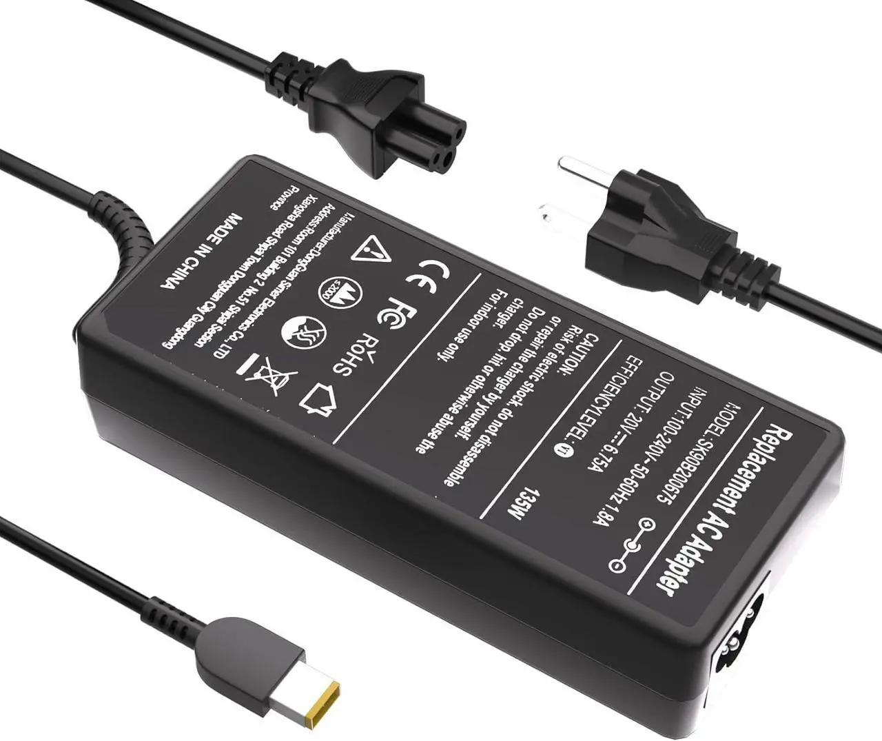 Main image of 135W AC Power Charger for Lenovo Ideapad Gaming 3 Y700 700 S740 L340 Creator 5 7 IdeaPad 5 Pro Yoga Slim 7 Pro C940 Y70 Y50 Y40 Yoga 9-15IMH5 Legion Y520 ThinkPad T15p P15v P16v ThinkBook 15P Laptop