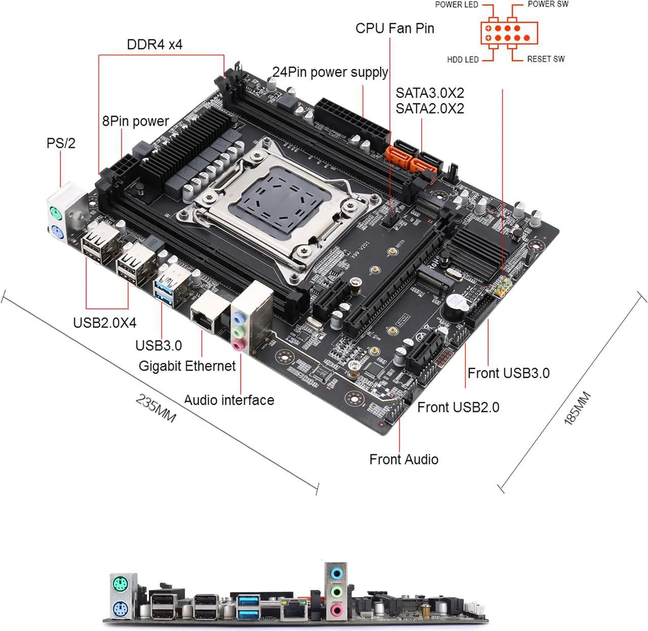 Alt view image 7 of 7 - Atermiter D4 DDR4 X99 Motherboard Set with Xeon E5 2620 V3 LGA2011-3 CPU 2pcs X 8GB = 16GB 2666MHz DDR4 Desktop RAM Memory