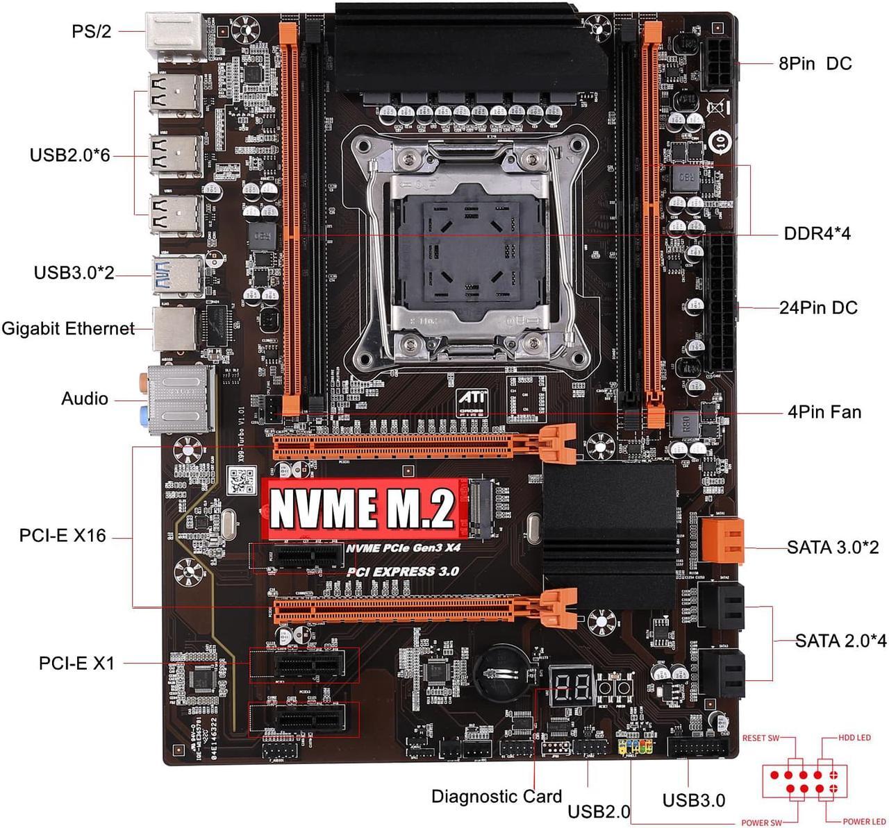 Alt view image 6 of 6 - Atermiter X99 B85 Motherboard Kit Set With LGA 2011-3 Intel Xeon E5 2670 V3 CPU Processor 2pcs x 16GB DDR4 3200MHz 32GB REG ECC RAM Memory Combos