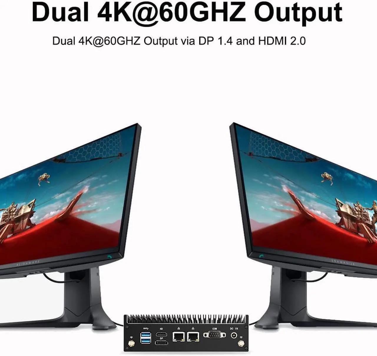 Alt view image 4 of 7 - Chatreey KC10F Mini PC Fanless Design intel core i7-10510u Desktop Computer Dual lan Dual 4K Output  16G Ram 1TB NVME SSD industrial PC Support Auto power on
