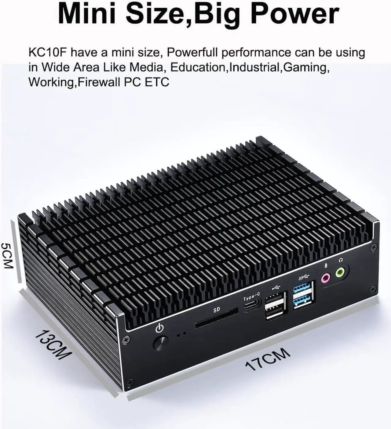 Alt view image 5 of 7 - Chatreey KC10F Mini PC Fanless Design intel core i7-10510u Desktop Computer Dual lan Dual 4K Output  16G Ram 1TB NVME SSD industrial PC Support Auto power on