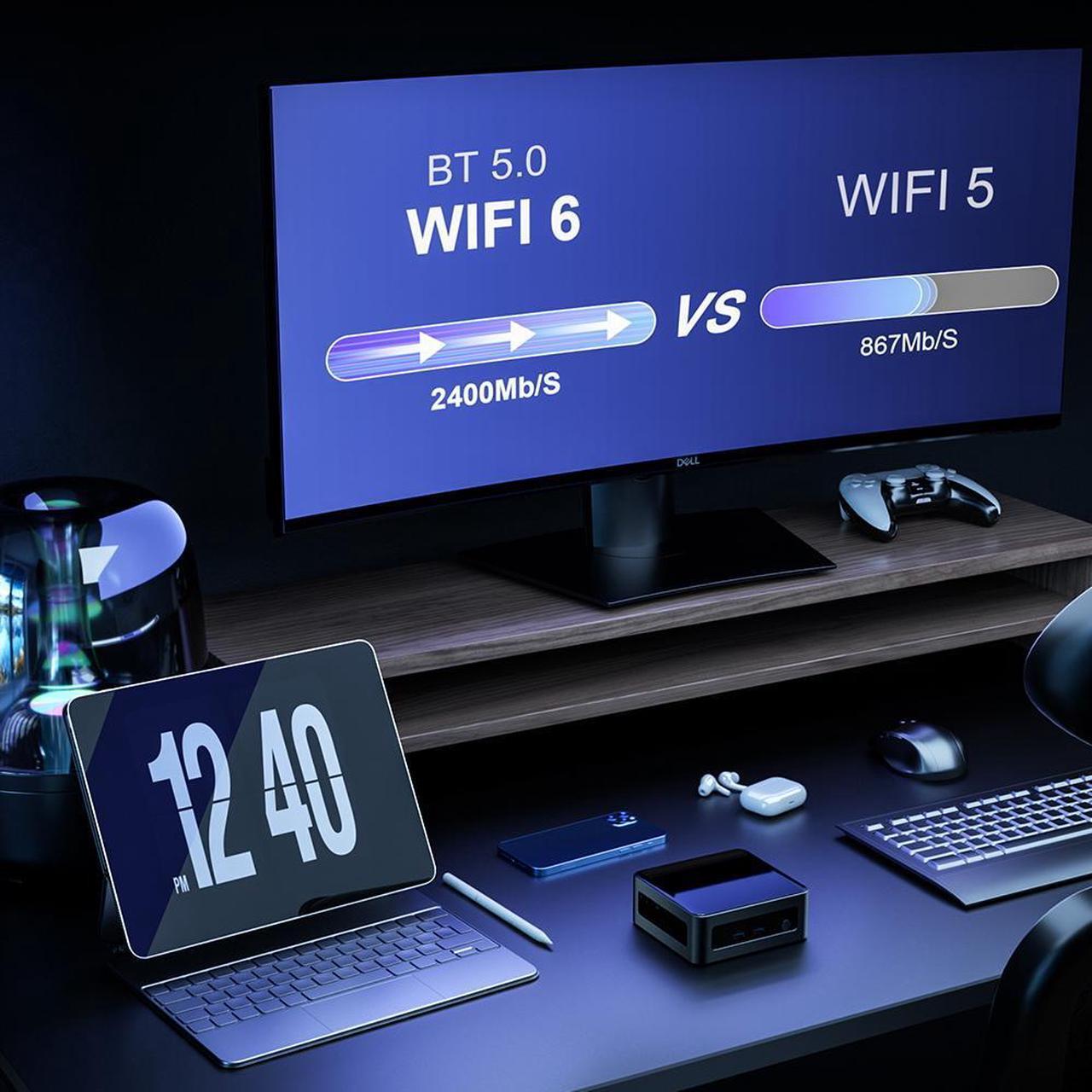 Alt view image 5 of 7 - Chatreey AN2P Mini PC Ryzen 5 5625U Gaming Desktop Computer 16G DDR4 3200Mhz RAM  512GB NVME SSD WIFI6 Blue Touth 5.2 HDMI Windows 11 Pro