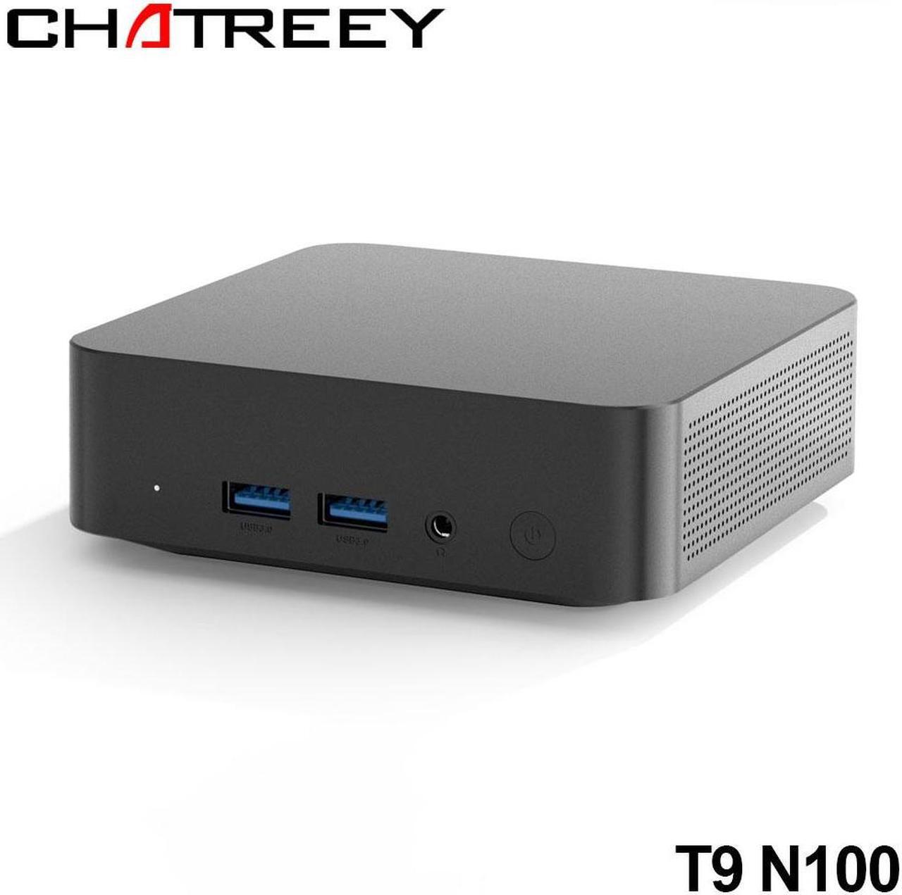 Main image of Chatreey T9 Mini PC intel N100 Ultra Small Pocket Computer 16G RAM 512G SSD 4x4K@60GHZ Output 2xTYPE-C Support Auto Power On