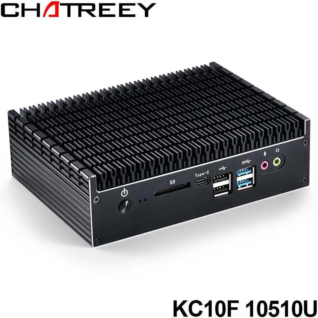 Main image of Chatreey KC10F Mini PC Fanless Design intel core i7-10510u Desktop Computer Dual lan Dual 4K Output  16G Ram 1TB NVME SSD industrial PC Support Auto power on