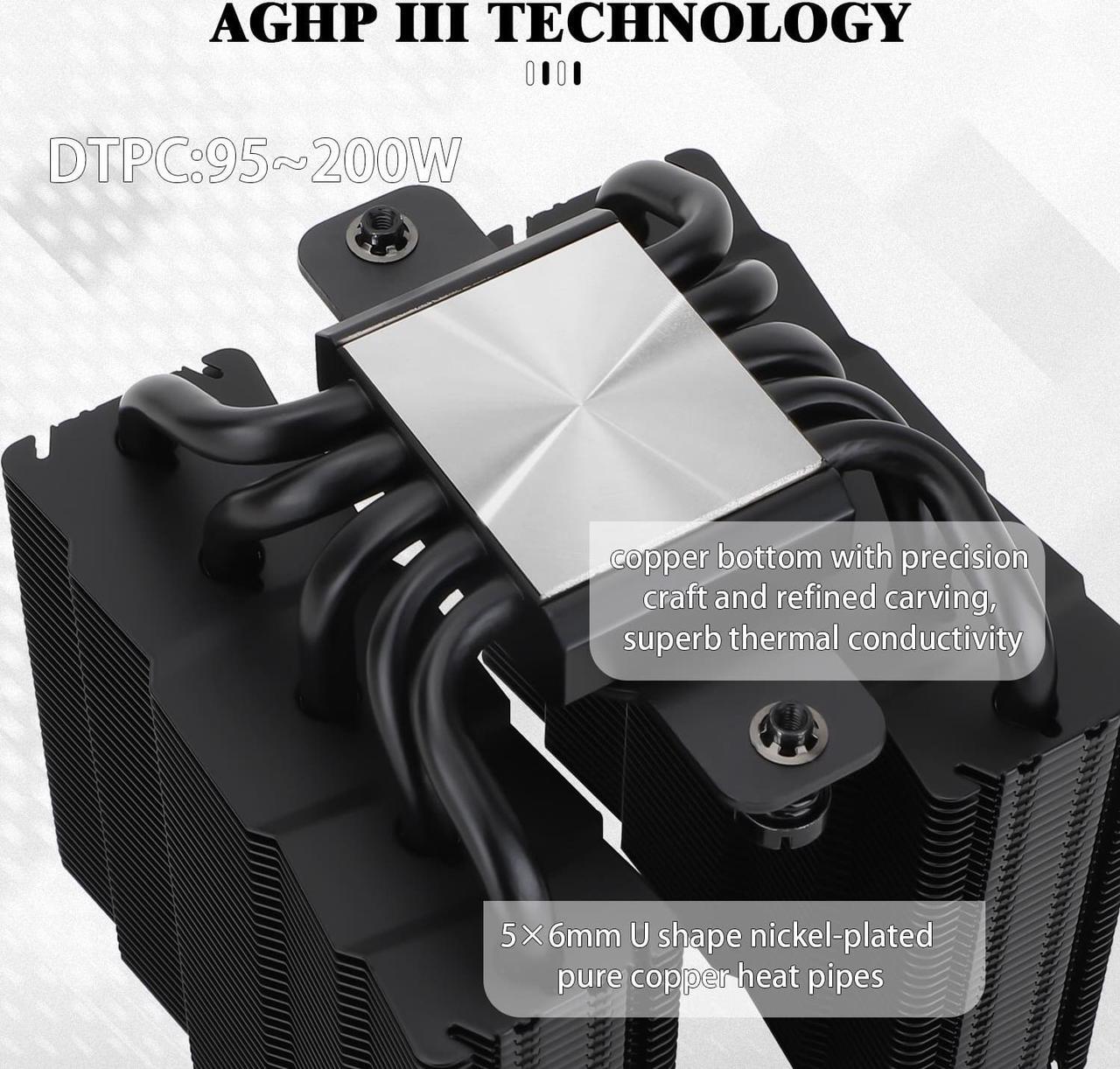 Alt view image 2 of 6 - Thermalright Silver Soul 110 BLACK High-Performance CPU Cooler,Mini Dual-Tower Design, 92mm PWM Fan,5 Copper Heat Pipes CPU Air cooler,AGHP Technology,For AMD AM4 AM5/Intel 1700/1150/1151/1200/20XX