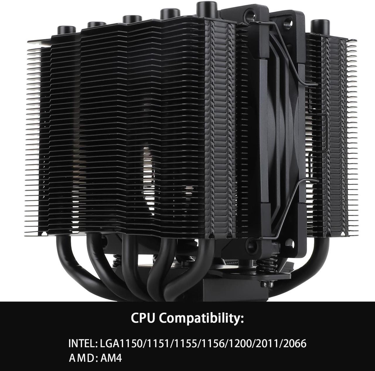 Alt view image 3 of 6 - Thermalright Silver Soul 110 BLACK High-Performance CPU Cooler,Mini Dual-Tower Design, 92mm PWM Fan,5 Copper Heat Pipes CPU Air cooler,AGHP Technology,For AMD AM4 AM5/Intel 1700/1150/1151/1200/20XX