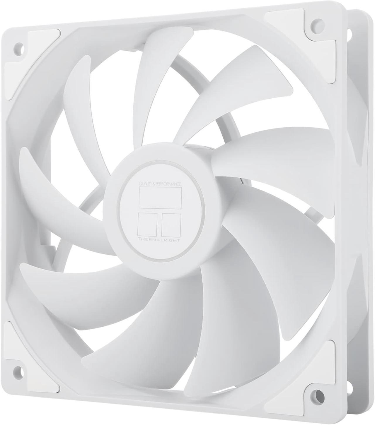 Thermalright TL-C12CW CPU Fan 120mm Case Cooler Fan, 4Pin PWM Silent Computer Fan With S-FDB Bearing Included, up to 1550RPM Cooling Fan (White)