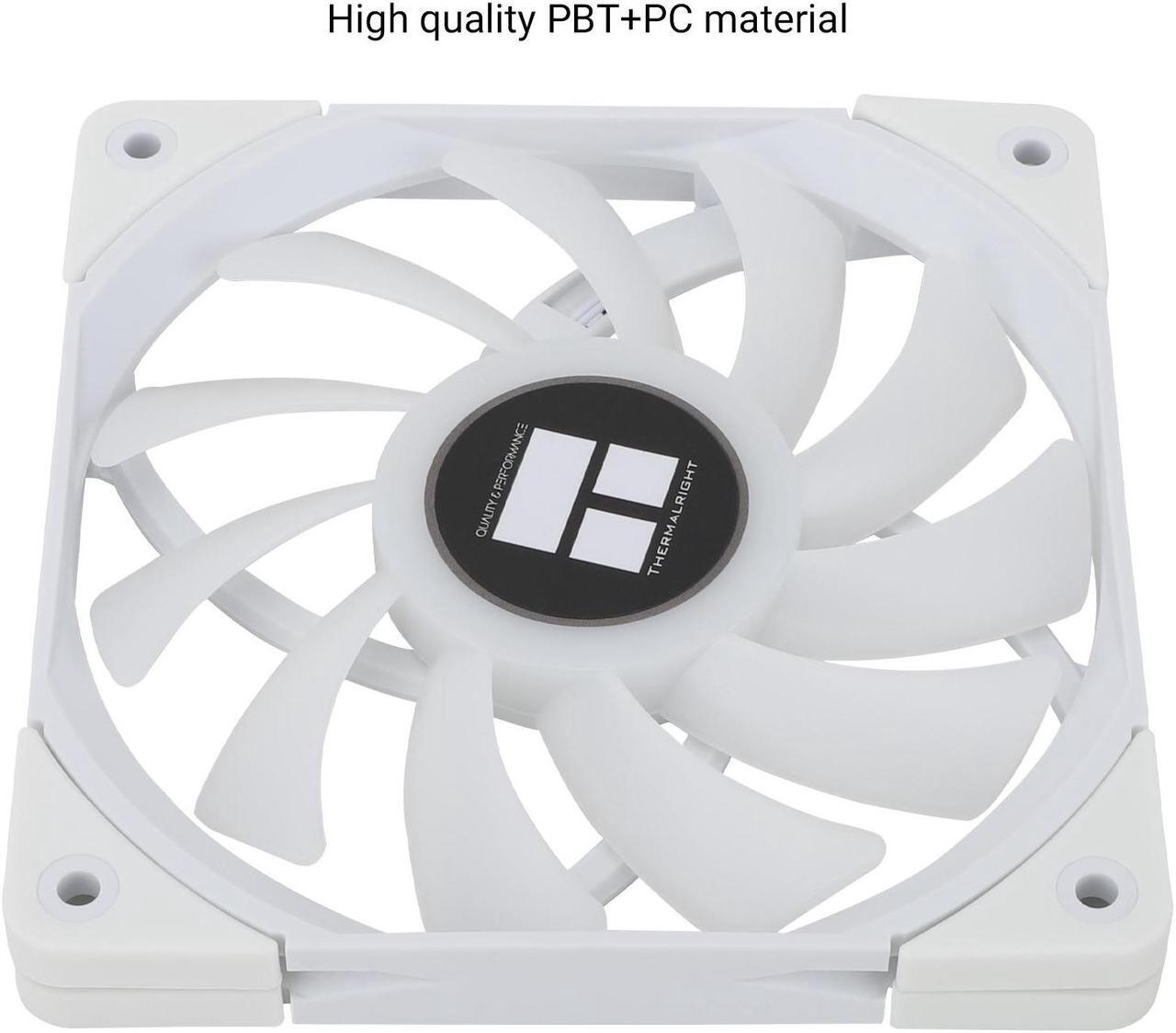 Alt view image 5 of 7 - Thermalright C12015W-S cpu fan computer case fan quiet 4pin PWM ARGB PC fan, 15mm Slimline cooler fan, 120mm cpu cooling fan(White)