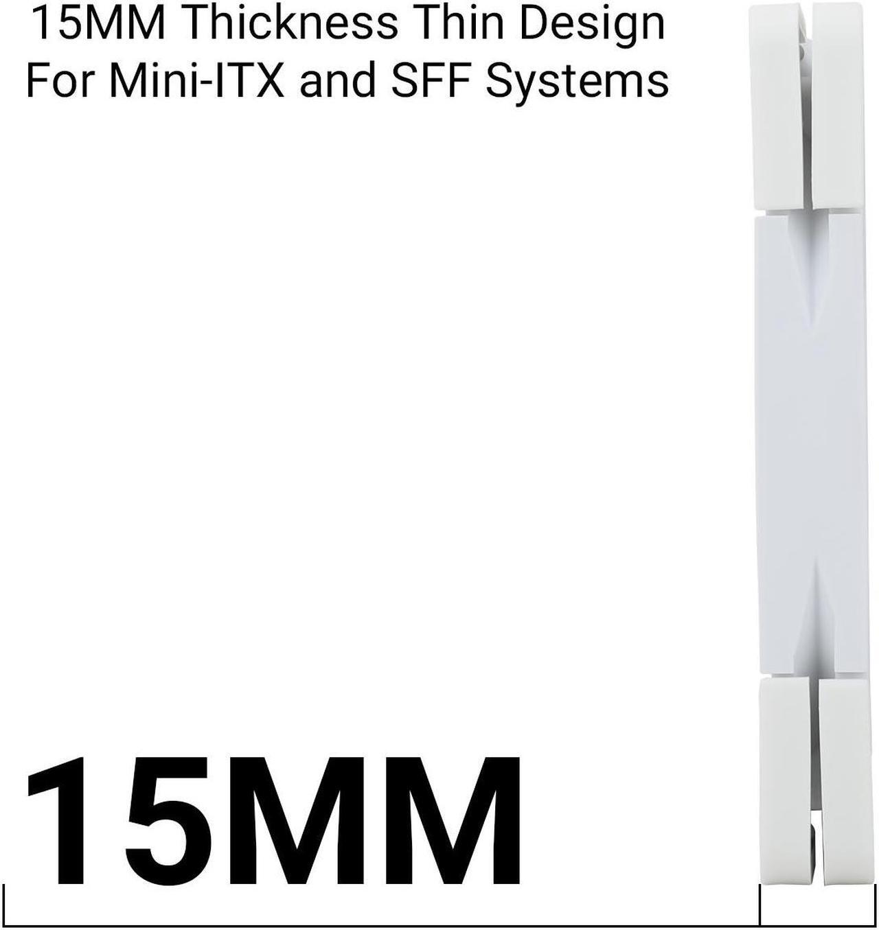Alt view image 6 of 7 - Thermalright C12015W-S cpu fan computer case fan quiet 4pin PWM ARGB PC fan, 15mm Slimline cooler fan, 120mm cpu cooling fan(White)