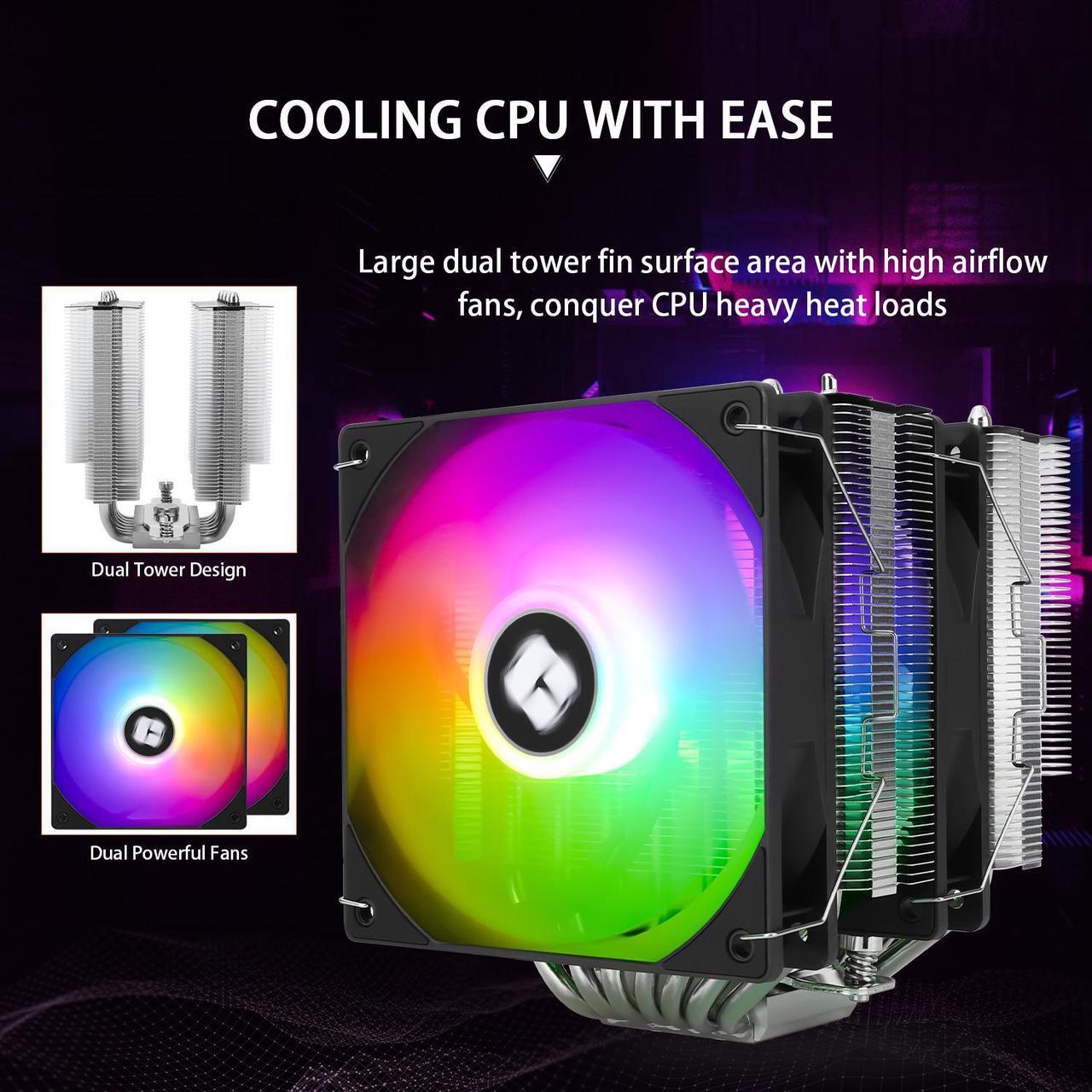 Alt view image 4 of 6 - Thermalright Phantom Spirit 120 SE ARGB High-Performance CPU Cooler,Dual-Tower Design, Dual PWM Fan,7 Copper Heat Pipes CPU Air cooler, AGHP Technology,For AMD AM4 AM5/Intel 1700/1150/1151/1155/1200