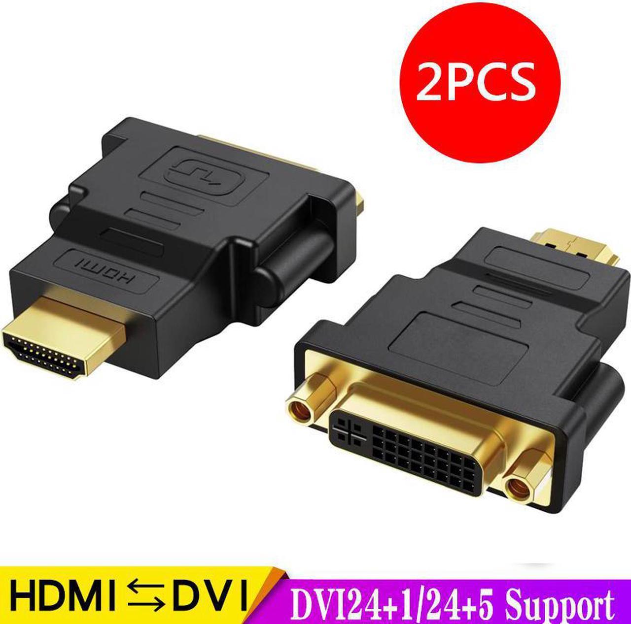 HDMI to DVI Adapter, AUBEAMTO [2-Pack] Bi-Directional HDMI Male to DVI Female Converter, 1080P DVI to HDMI Conveter, 3D for PS3,PS4,TV Box,Blu-ray,Projector,HDTV