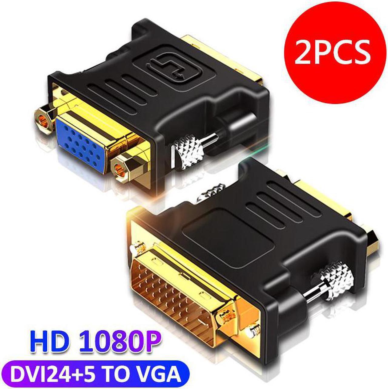 [2-Pack] 1080P DVI To VGA Adapter,AUBEAMTO DVI to VGA Adapter Convertor For PC Computer Display Screen Projector TV DVI 24+5 Pin to VGA Adaptor