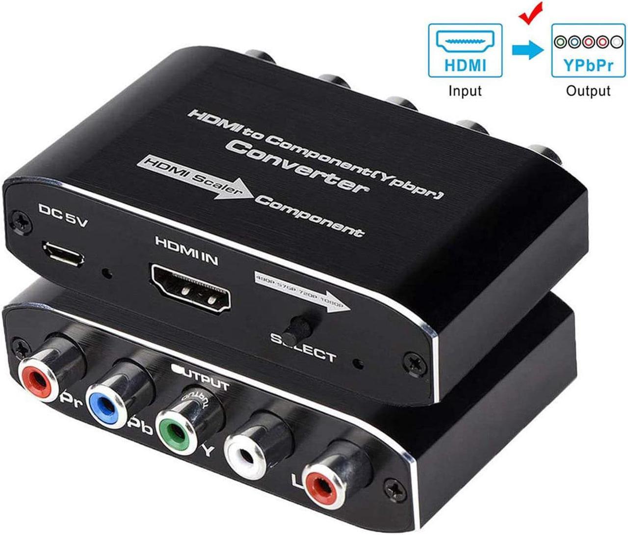 HDMI to Component Converter with Scaler Function,AUBEAMTO HDMI to YPbPr 5RCA RGB Scaler Adapter V1.4 with R/L Audio Output Support for MacBook TV Blu-Ray DVD PS4 DVD, PSP, Xbox 360,Amazon Fire TV