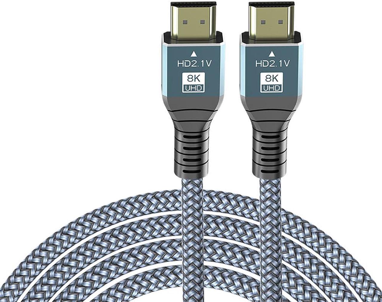 New 8K HDMI-compatible Cable, 48Gbps 8K & 4K Ultra High Speed Cords(8K@60Hz 7680x4320, 4K@120Hz) eARC HDR10 HDCP 2.2 & 2.3 3D, Compatible for PS5/PS4/X-Box/Roku TV/HDTV/Blu-ray, 6.6 ft, 1-Pack