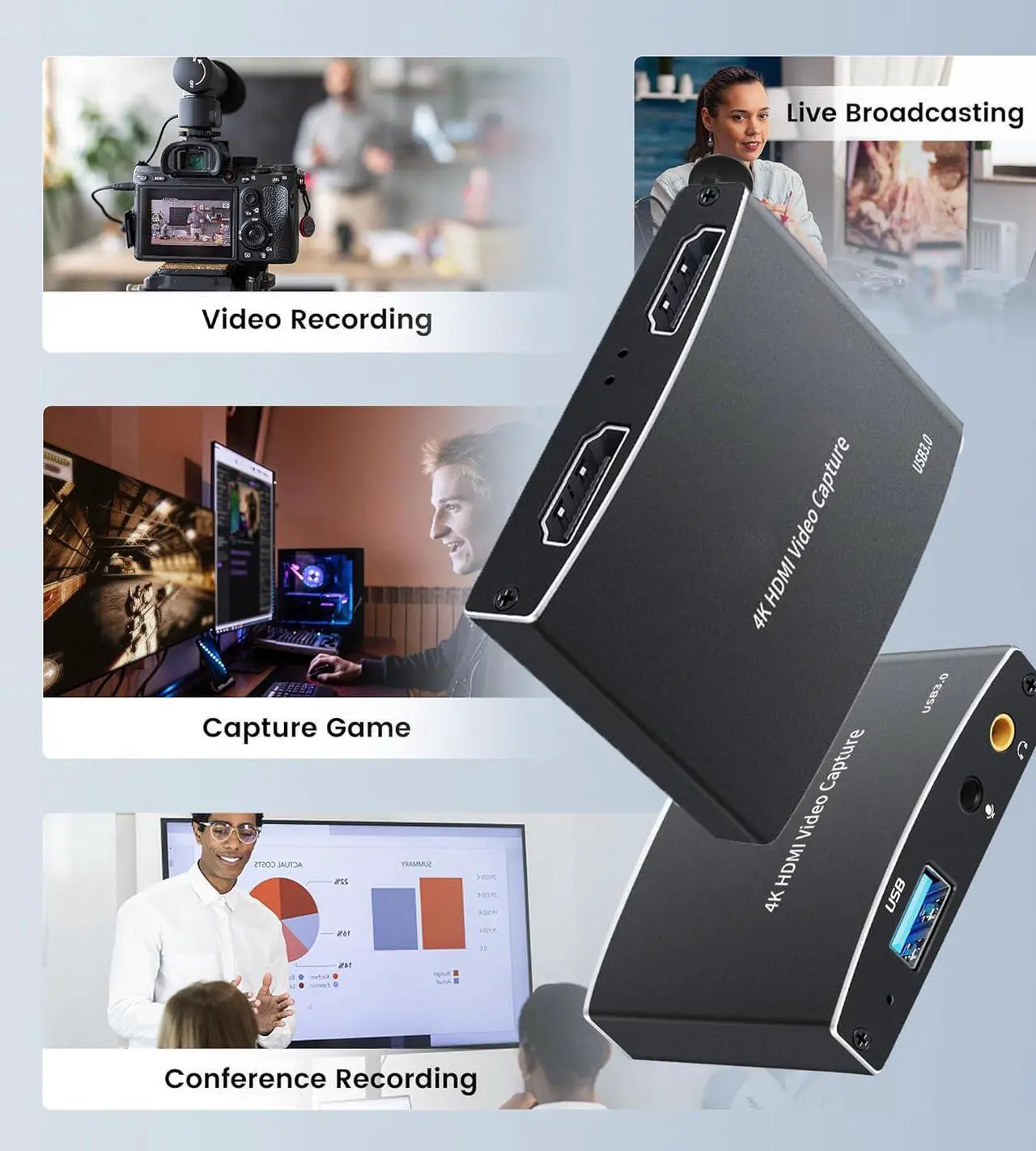 Alt view image 7 of 7 - AUBEAMTO Capture Card for Streaming, USB 3.0 Capture Card with 4K HDMI Loop-Out, 1080P 60FPS Audio Video Capture Card for Recording/Streaming, Compatible with Nintendo Switch/Xbox/OBS/Camera/PC/Laptop