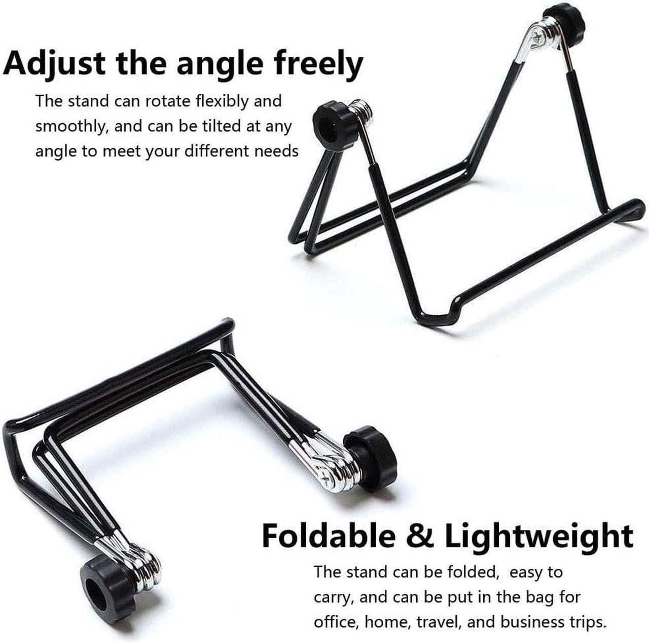 Alt view image 3 of 7 - Adjustable Tablet Stand Holder Non-Slip Foldable Holder Cradle Fit for 9-12.9 Tablets iPad  and Kindle Fire Display Stand Picture Frame Stand for Photos (Large Black)