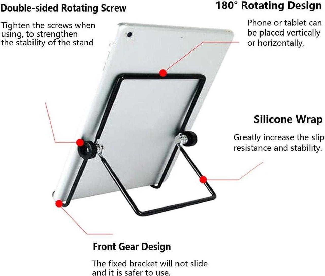 Alt view image 4 of 7 - Adjustable Tablet Stand Holder Non-Slip Foldable Holder Cradle Fit for 9-12.9 Tablets iPad  and Kindle Fire Display Stand Picture Frame Stand for Photos (Large Black)