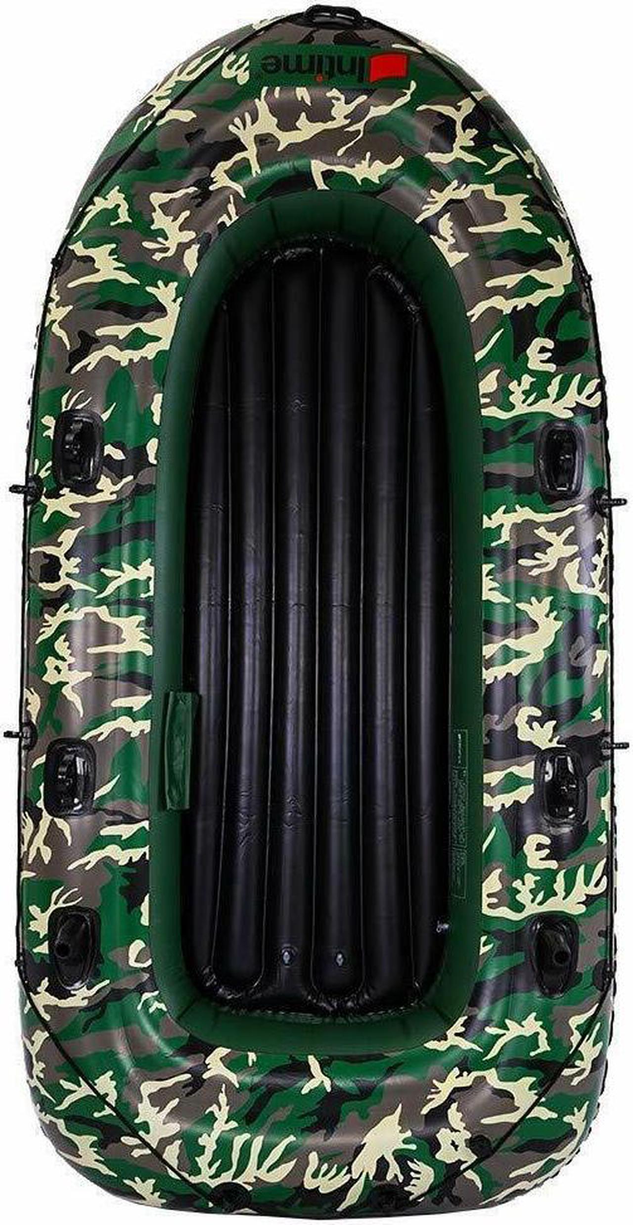 Alt view image 6 of 7 - kayaking Inflatable 4Person Floating Boat Raft Set with Oars support motor