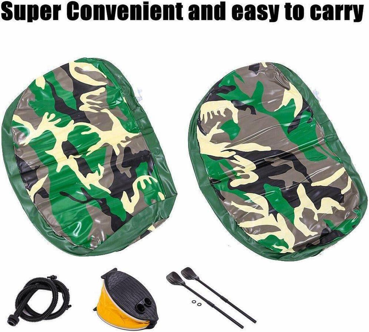 Alt view image 7 of 7 - kayaking Inflatable 4Person Floating Boat Raft Set with Oars support motor