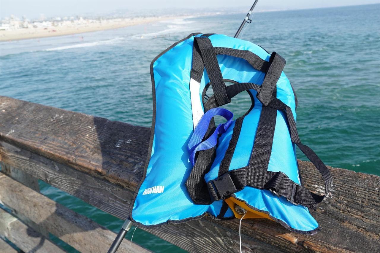 Alt view image 6 of 6 - HANHAN Automatic Inflatable Life Jacket Life Vest blue color With 33 CO2 Cylinder Ready To Use